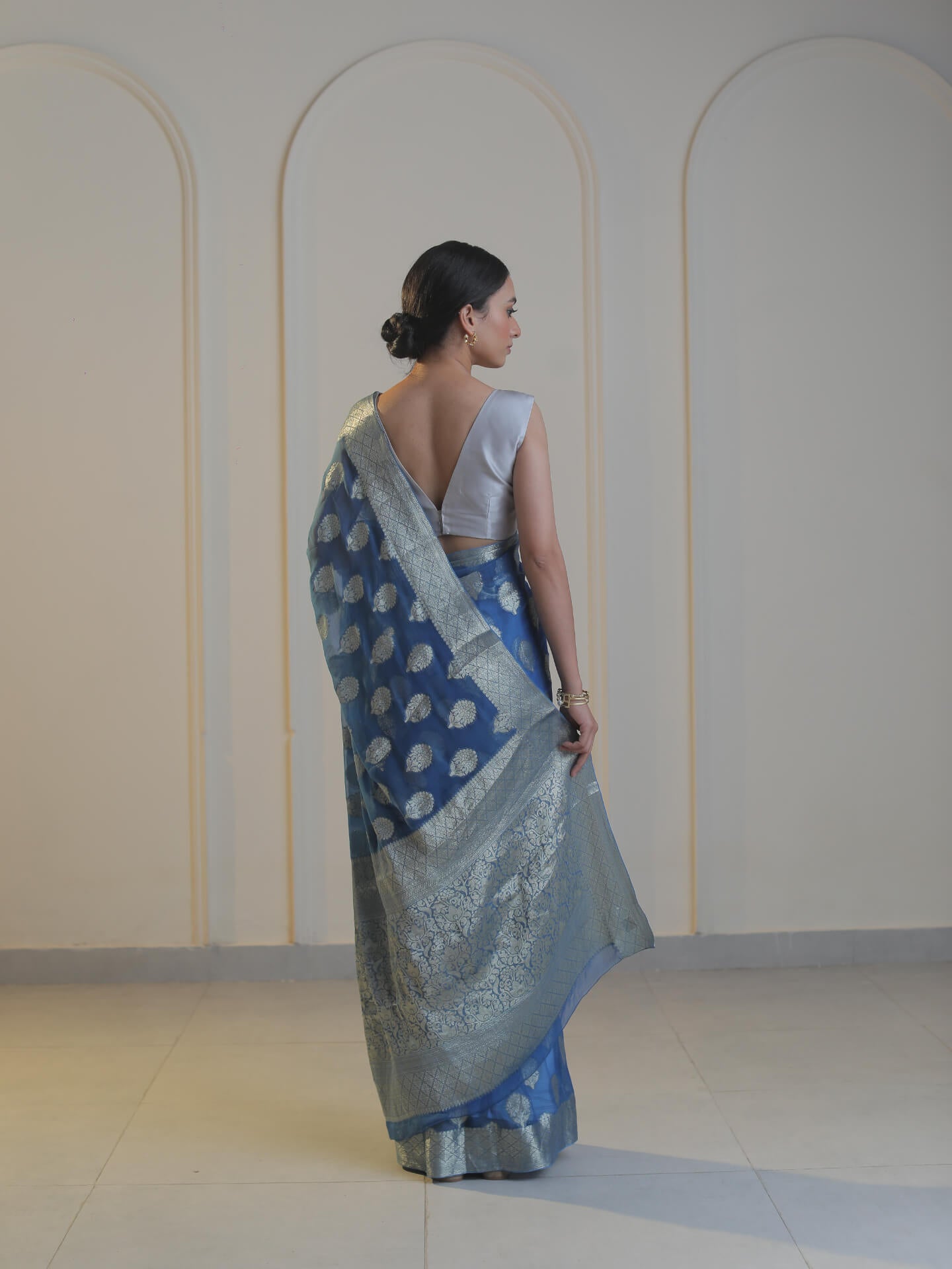 ANANYA - BLUE CHIFFON SAREE