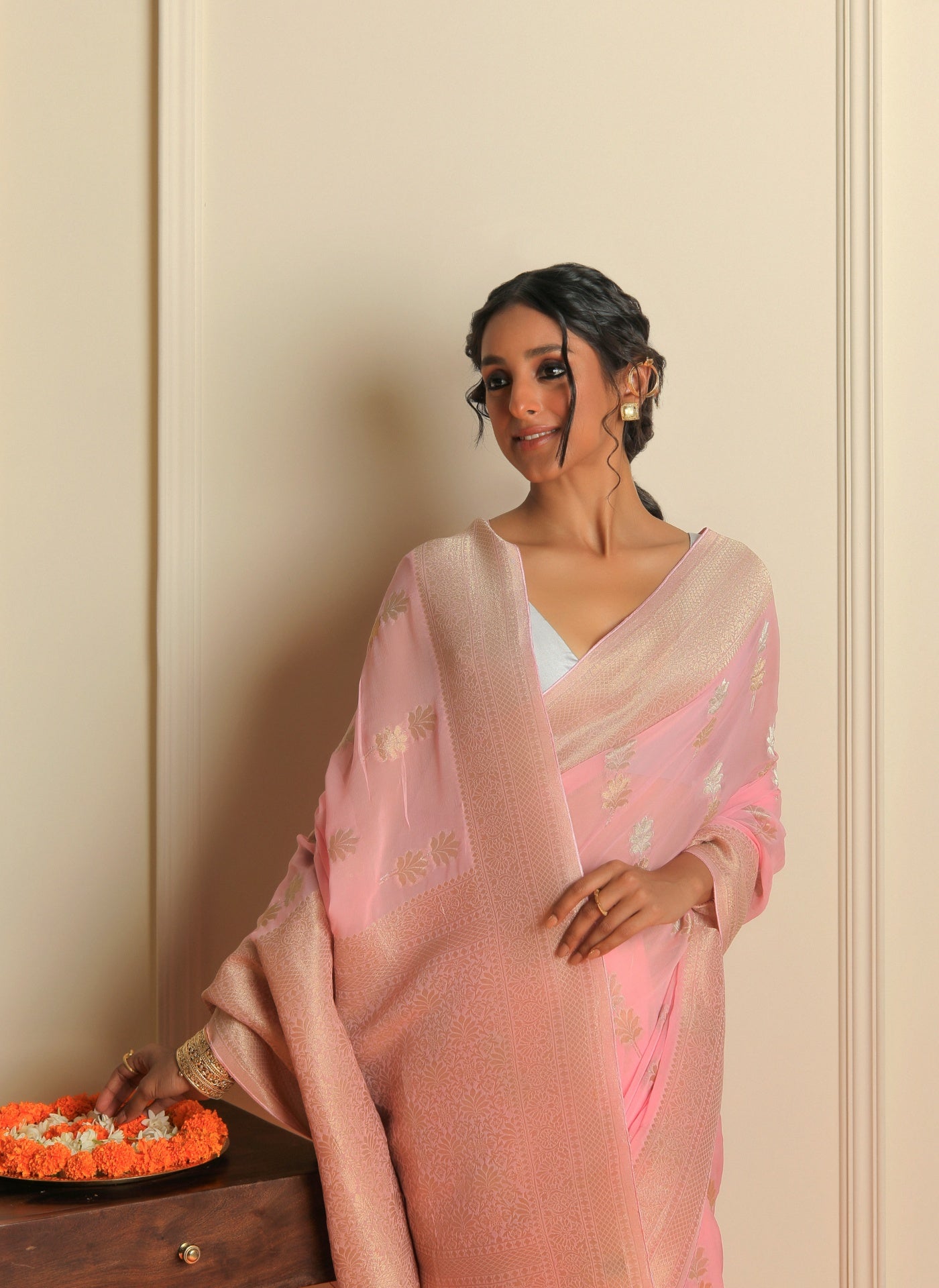 SANGAM - PINK GEORGETTE SAREE