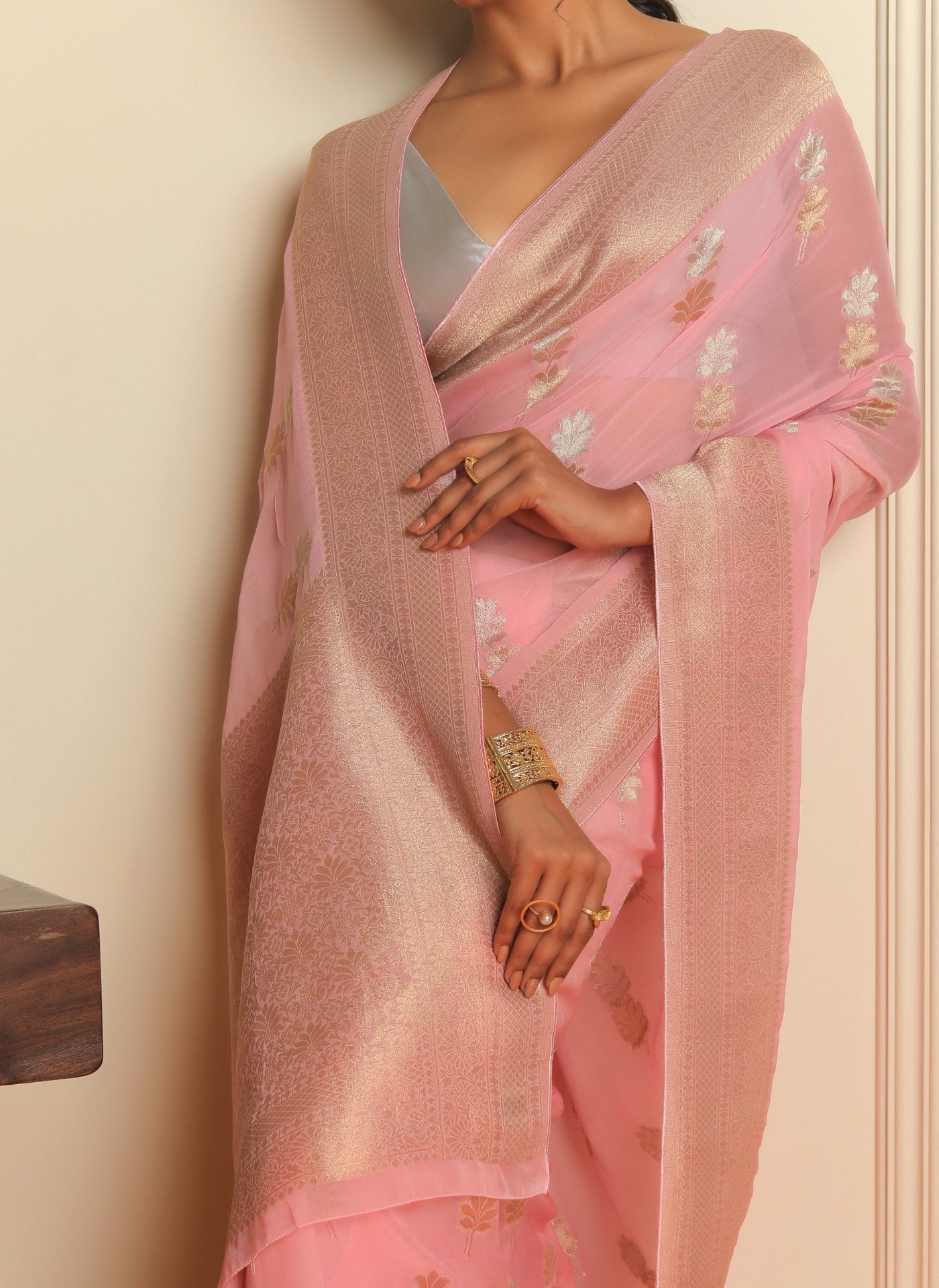 SANGAM - PINK GEORGETTE SAREE