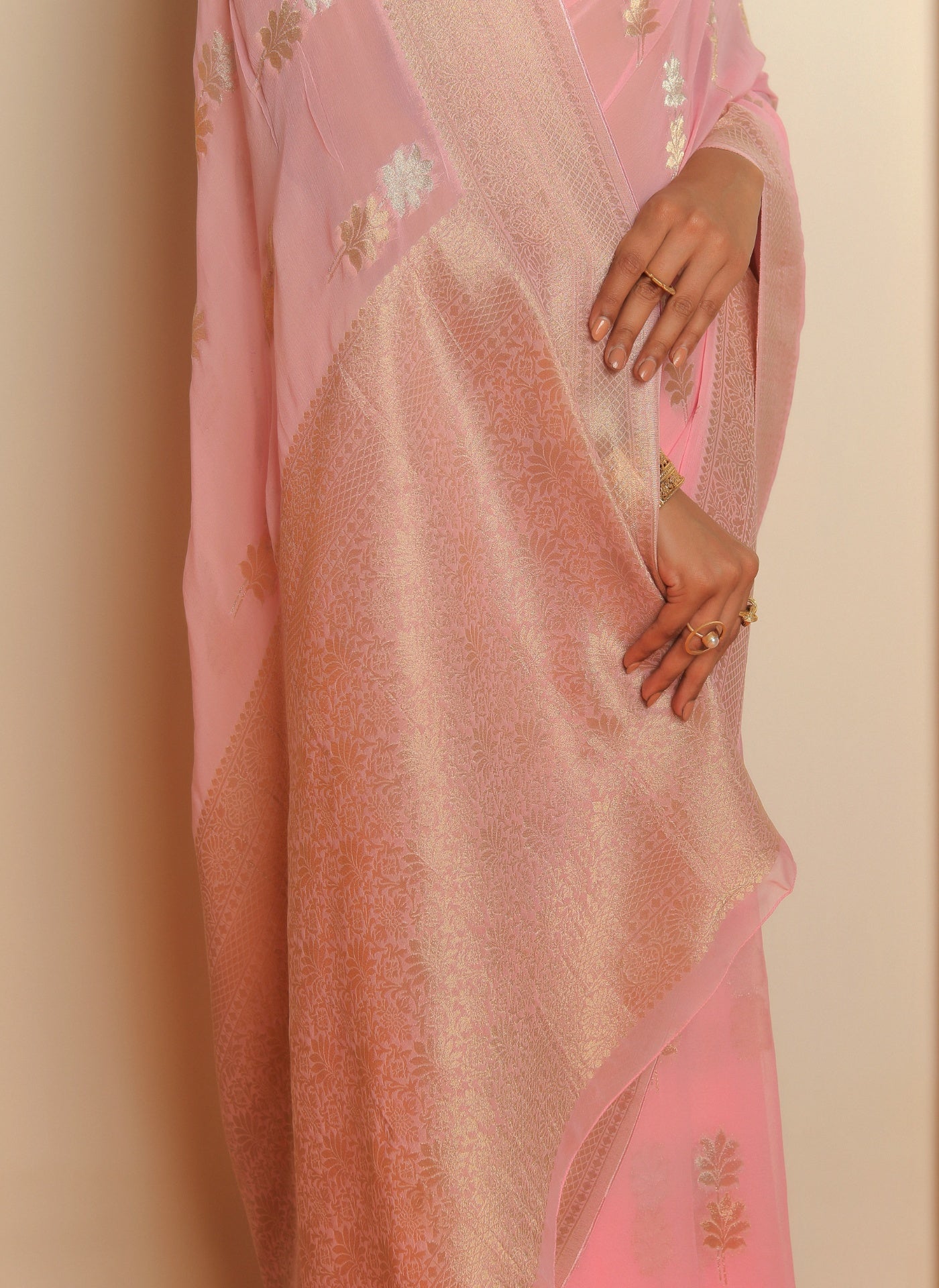 SANGAM - PINK GEORGETTE SAREE