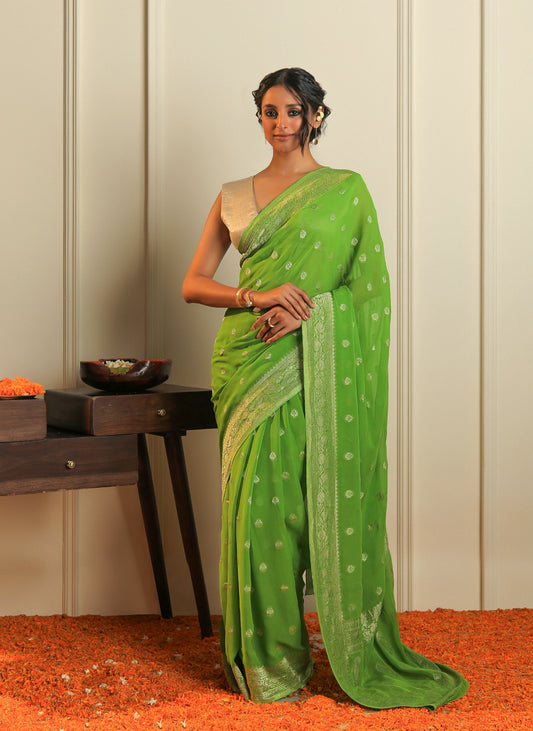 CHANDANI - PARROT GEORGETTE SAREE