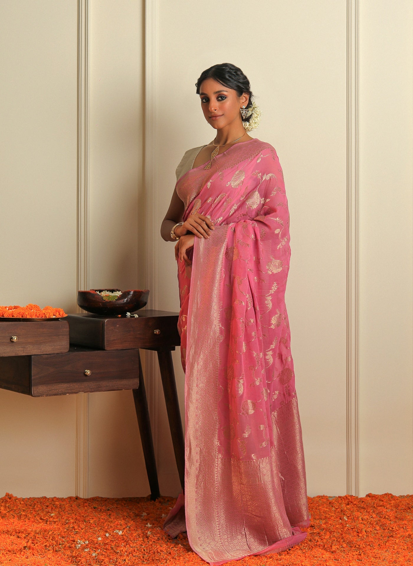 HAWA HAWAI - DUSTY PINK GEORGETTE SAREE