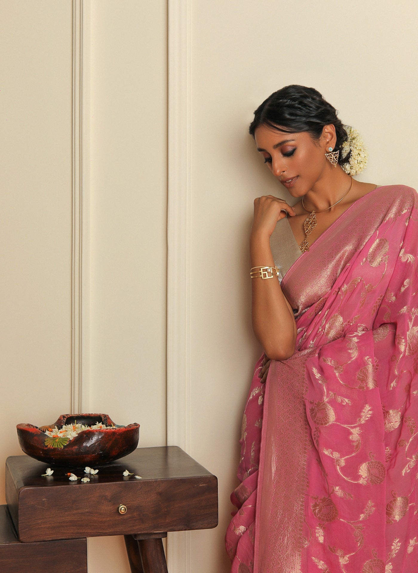 HAWA HAWAI - DUSTY PINK GEORGETTE SAREE