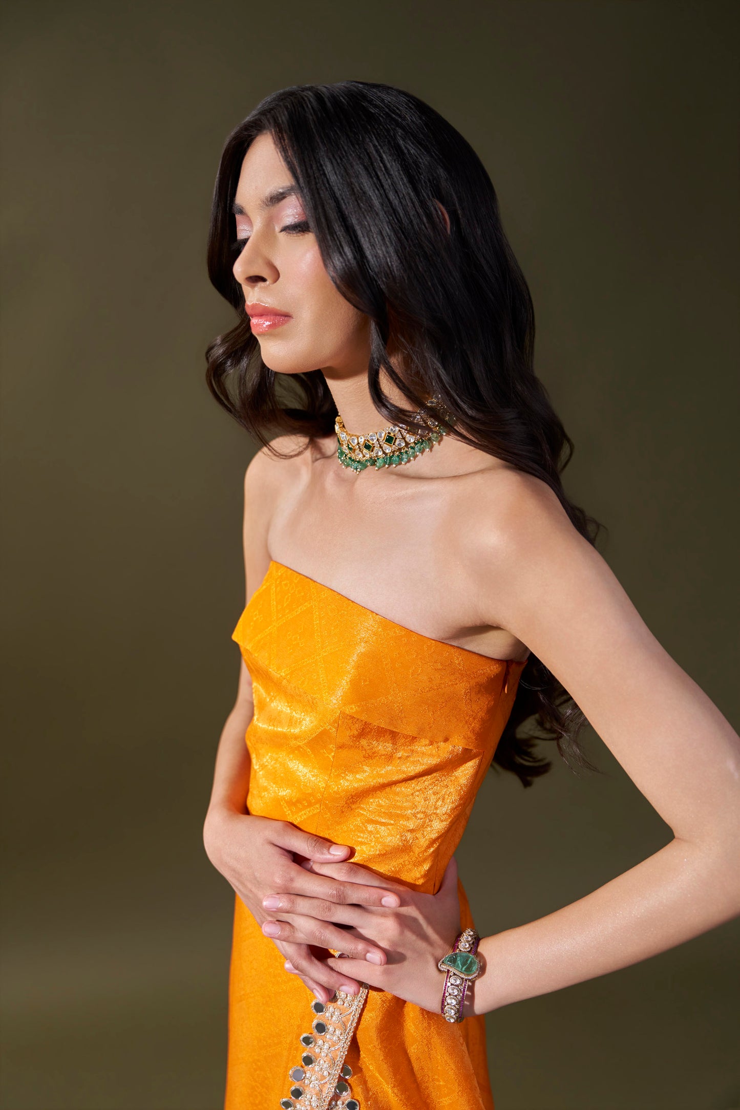 Orange Long Tube Dress