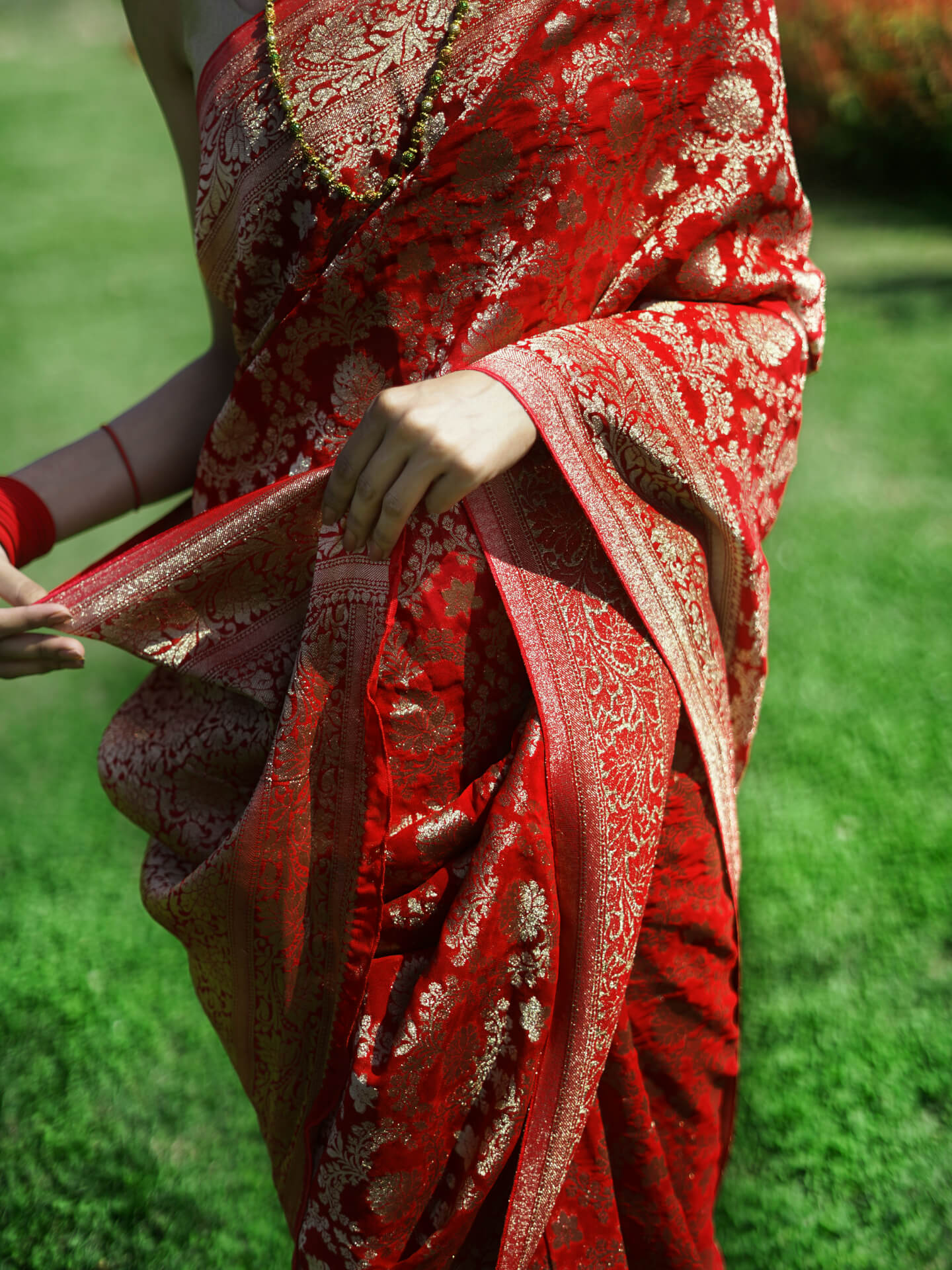 NAINA - DEEP RED DESIGNER VISCOSE SAREE