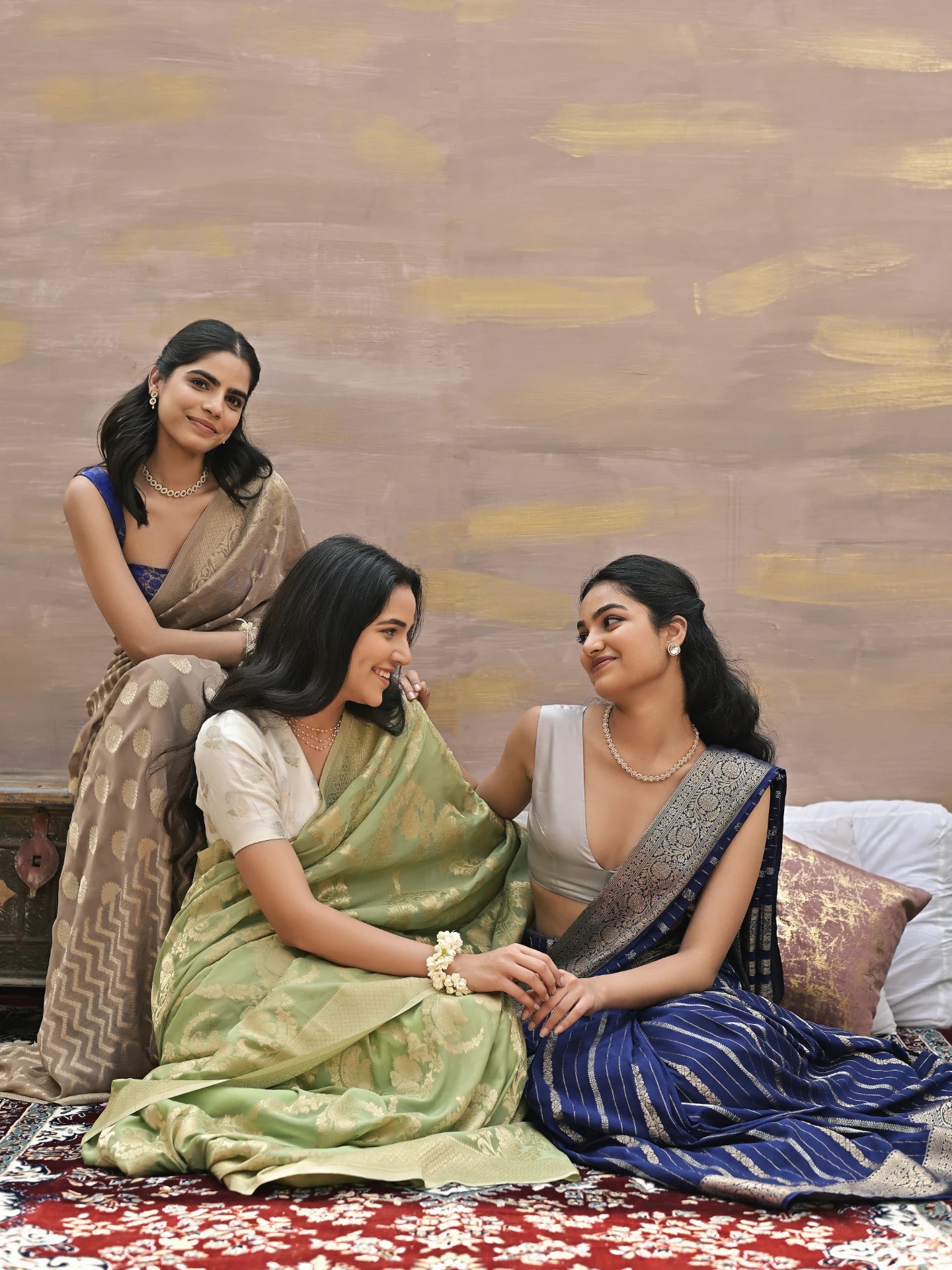 HARINI - LIGHT BROWN VISCOSE SAREE WITH JAAL AND BUTTI