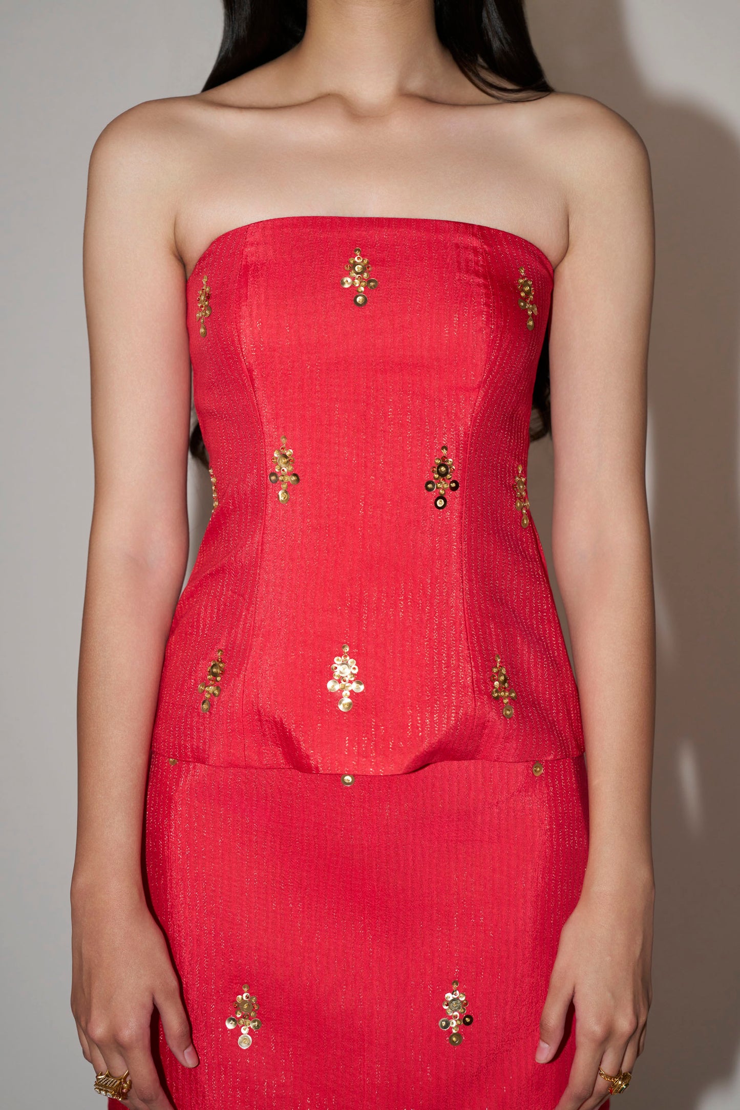 Tomato Red Corset Set