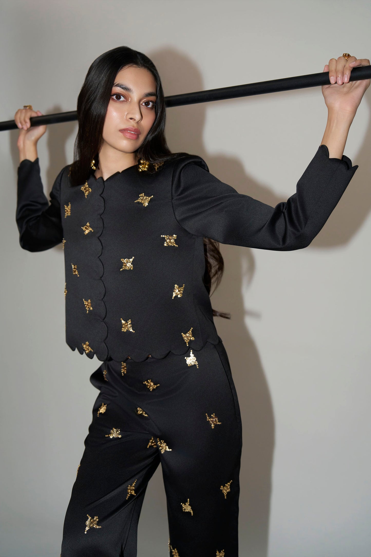 Black Embellished Co-ord Set