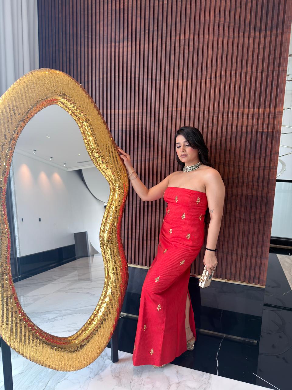 Tomato Red Corset Set