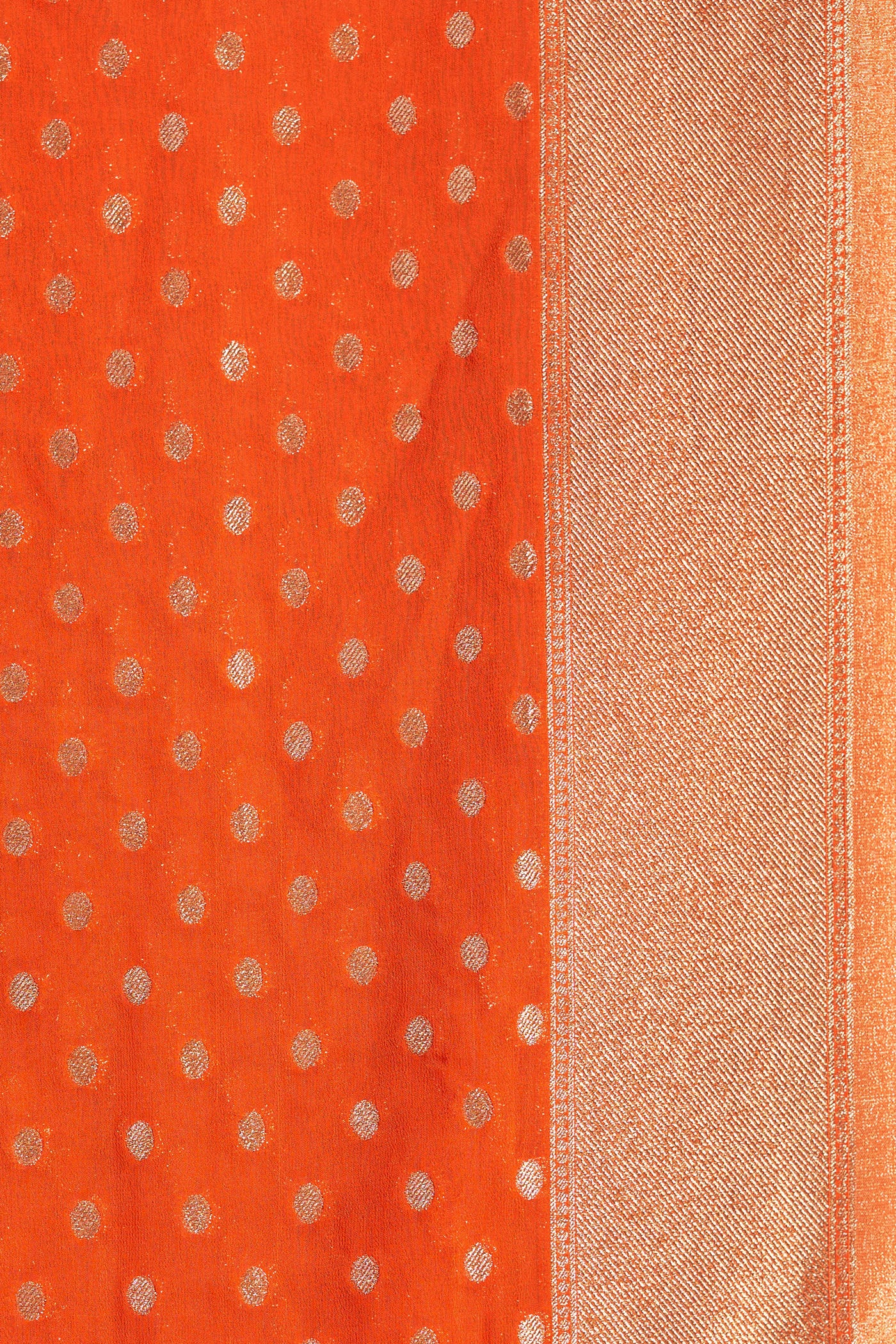 Peach Georgette Brocade Saree