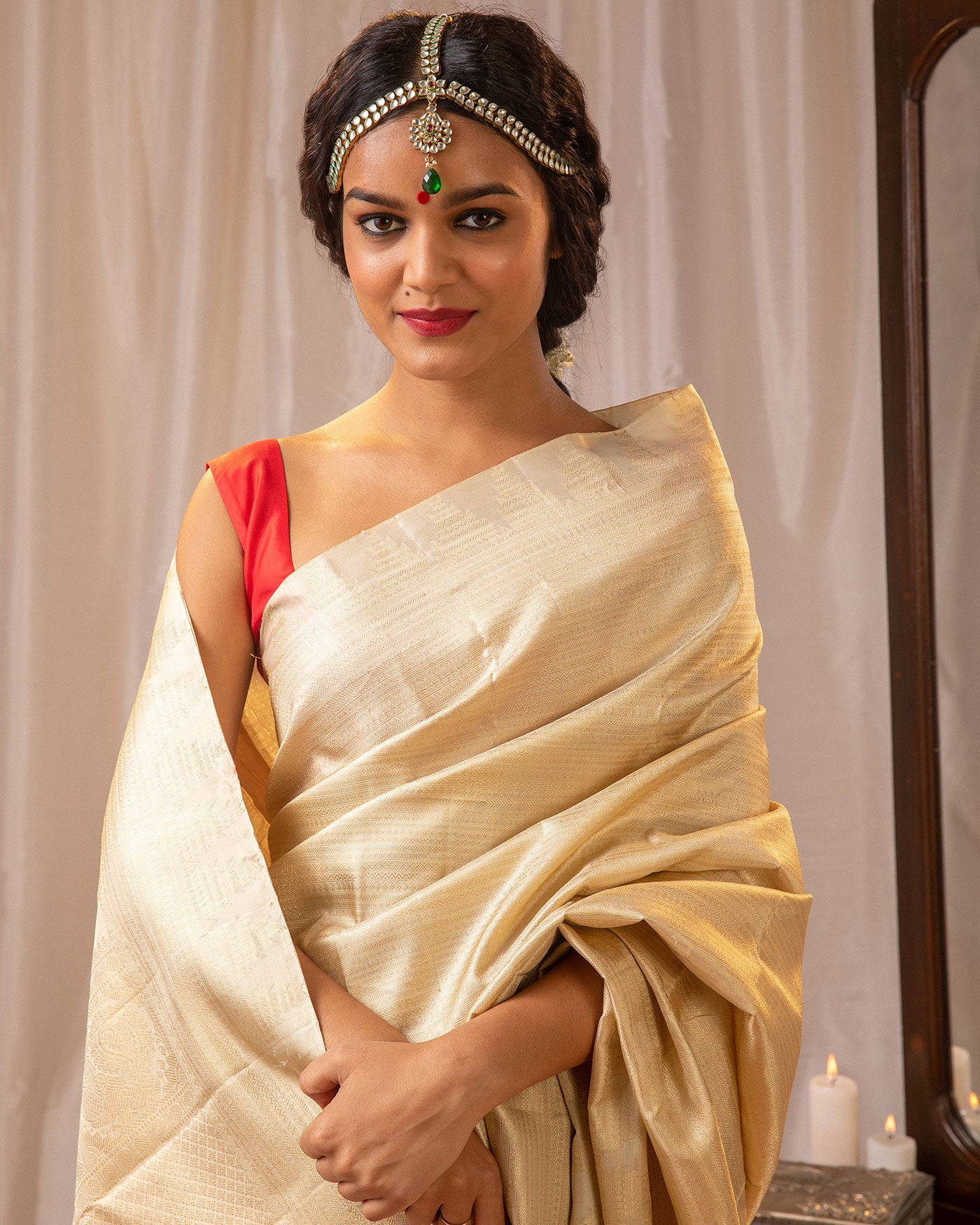 Kanchipuram Silk Saree - Kundan