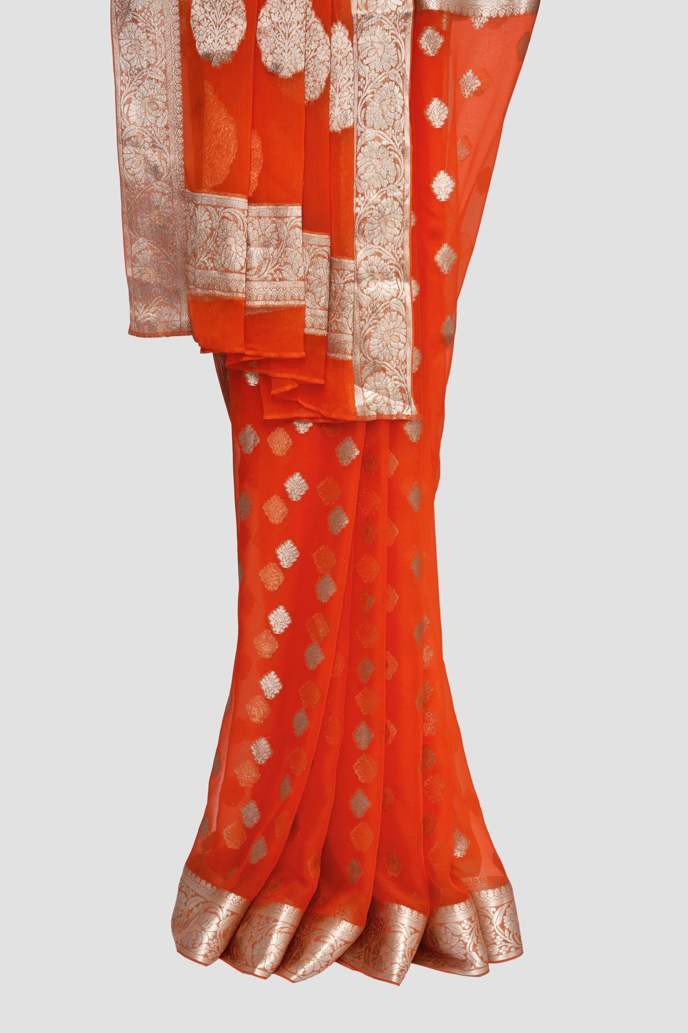 Viscose Chiffon Floral Bel Bordered Saree