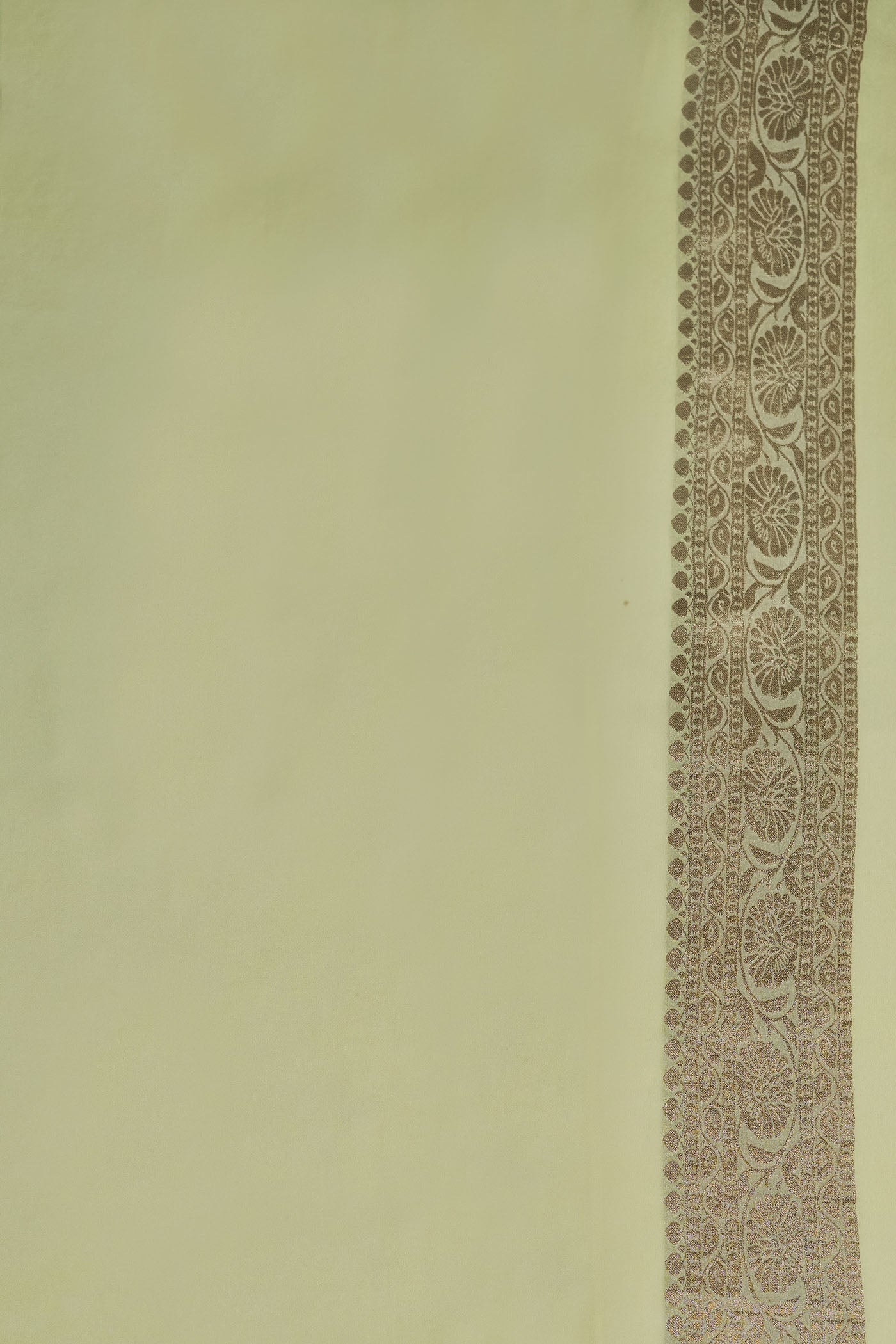 Light Yellow Georgette Saree With Jhallar
