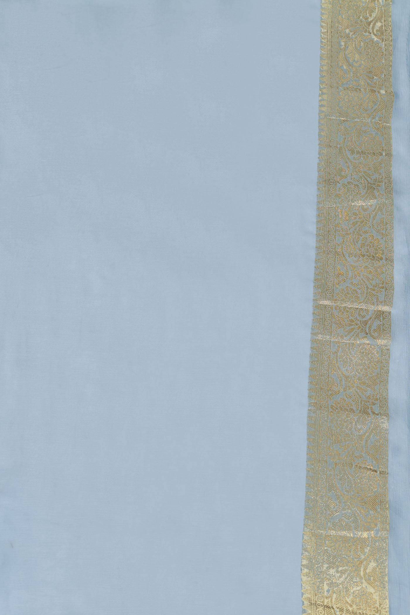 Pastel Blue Geometric Pattern Jaal Georgette Saree