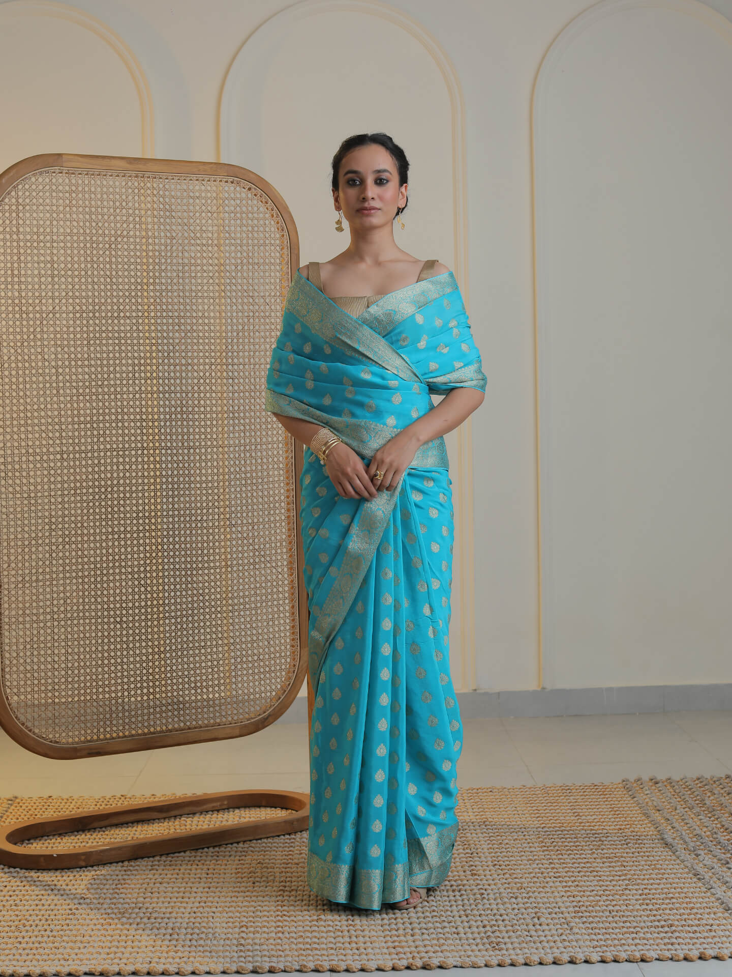 SAFAR- SKY BLUE CHIFFON SAREE