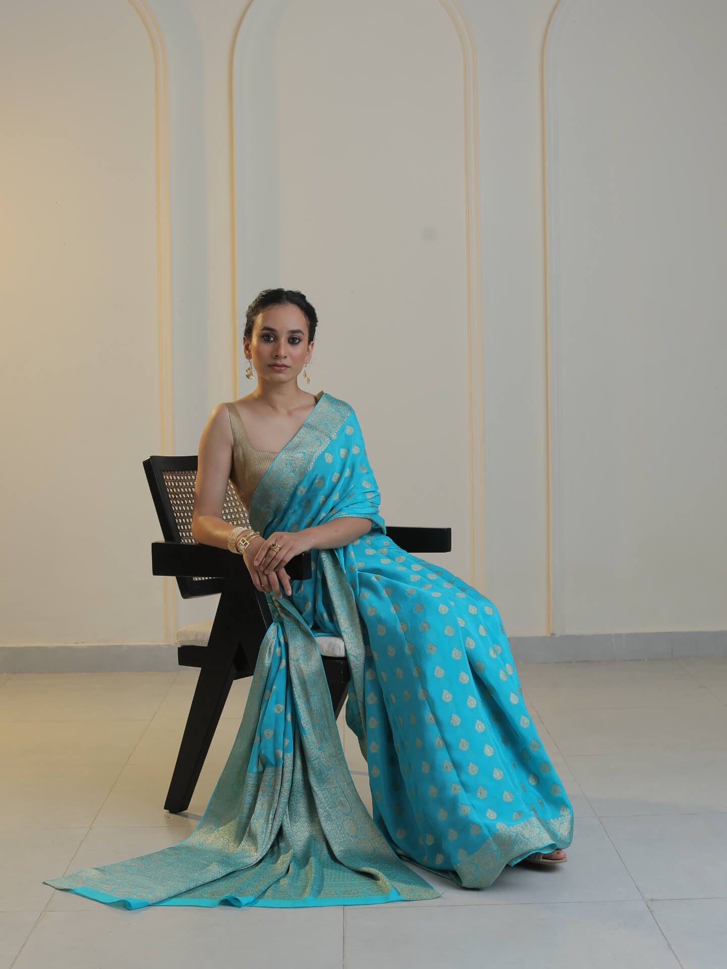 SAFAR- SKY BLUE CHIFFON SAREE