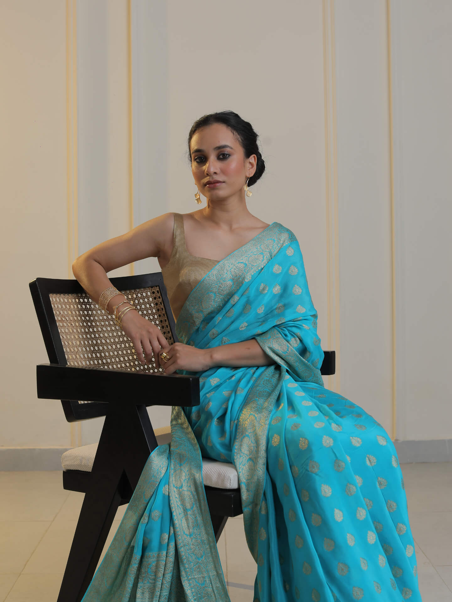 SAFAR- SKY BLUE CHIFFON SAREE