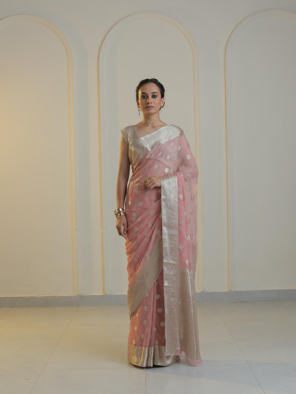 light pink saree