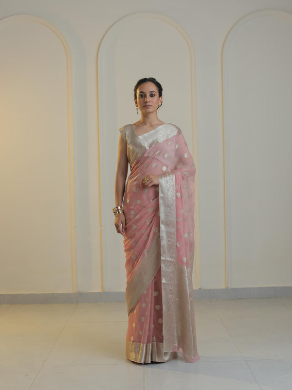 NOOR - BLUSH PINK CHIFFON SAREE