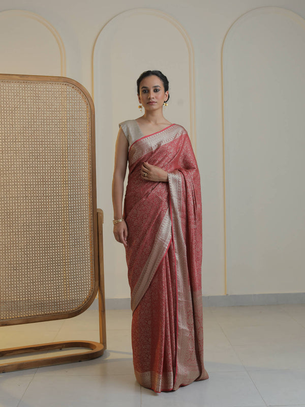 Light Rust Chiffon Saree