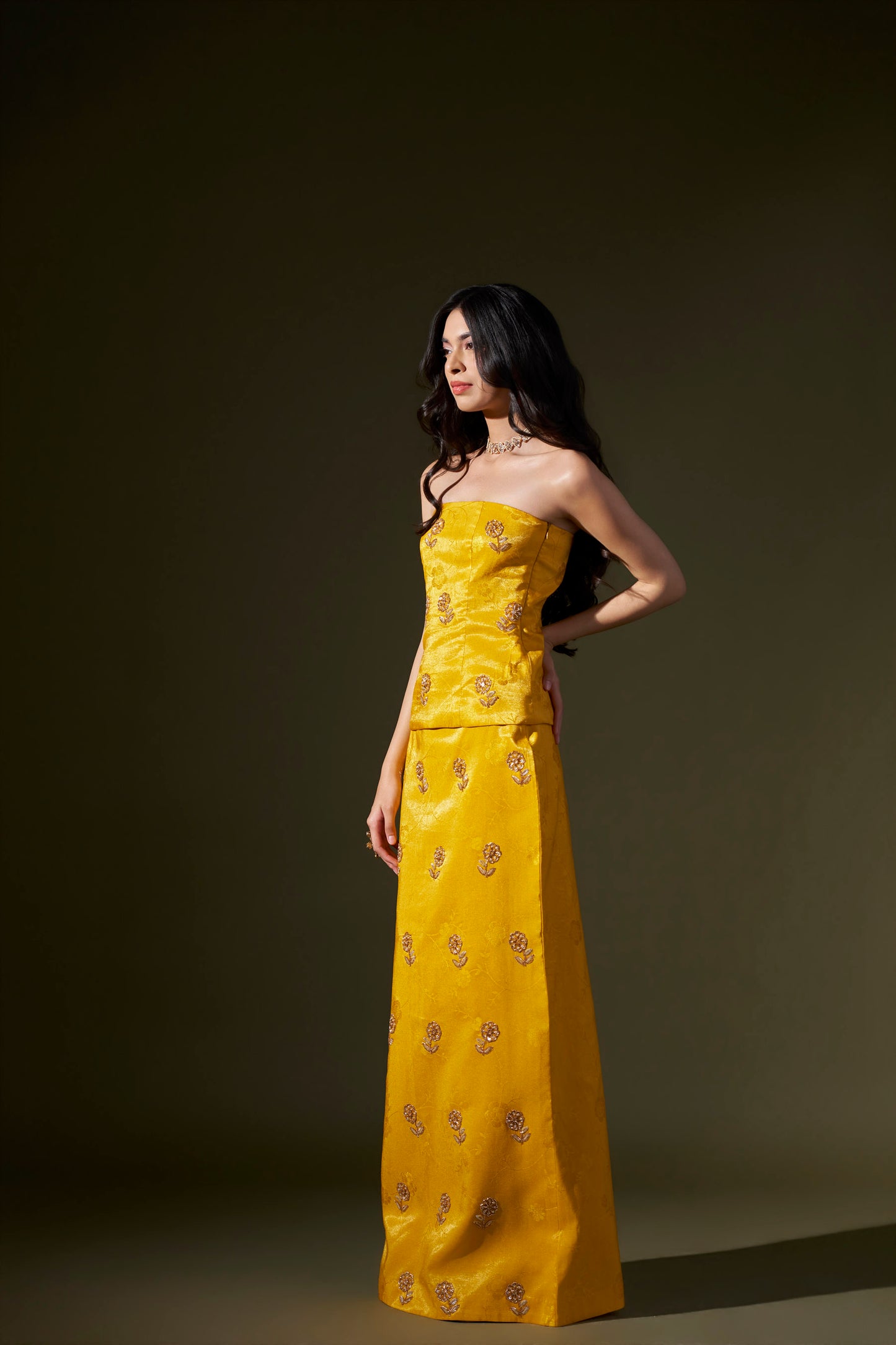 Yellow Embellished Co-ord Set