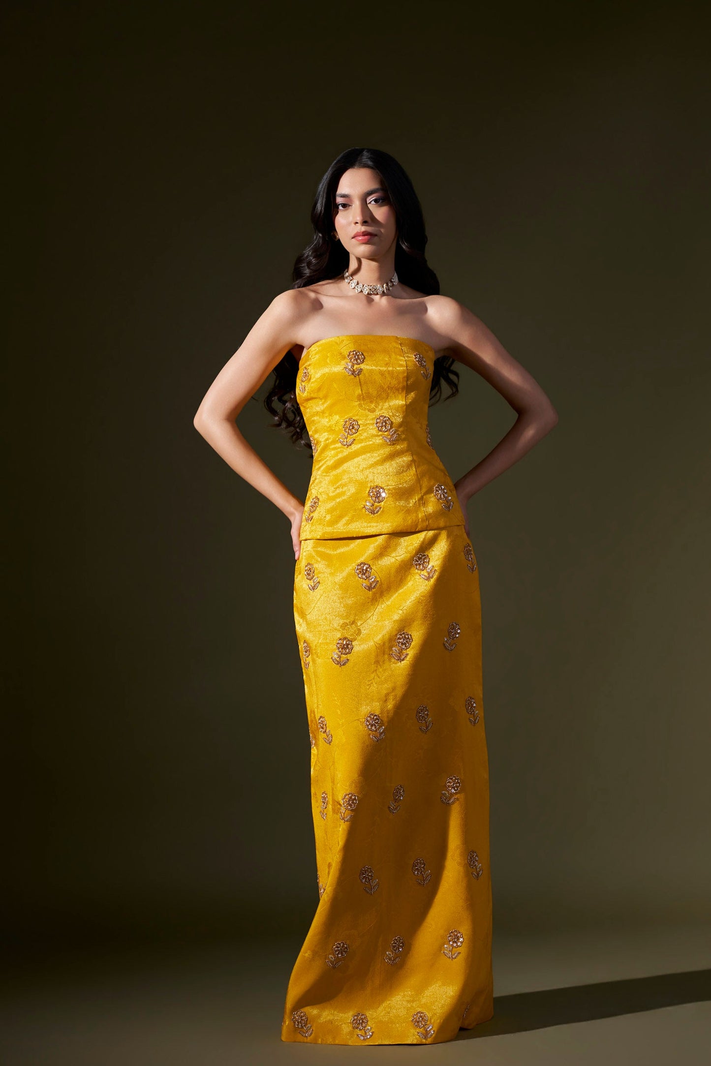 Yellow Embellished Co-ord Set