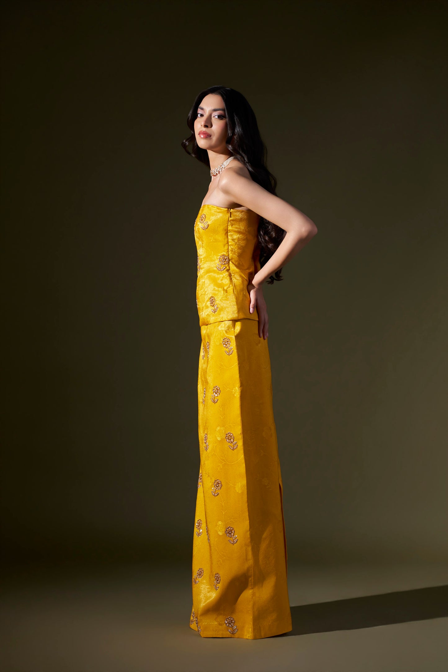 Yellow Embellished Co-ord Set