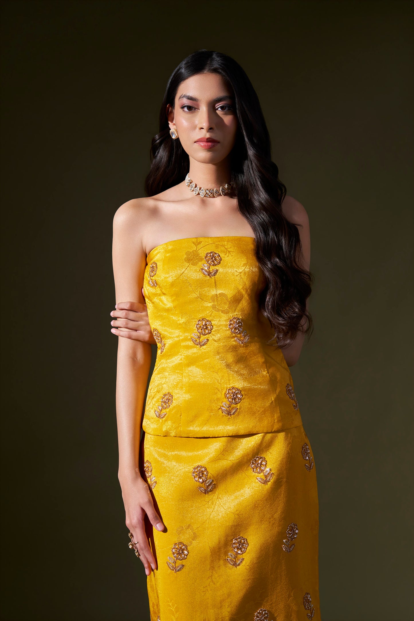 Yellow Embellished Co-ord Set