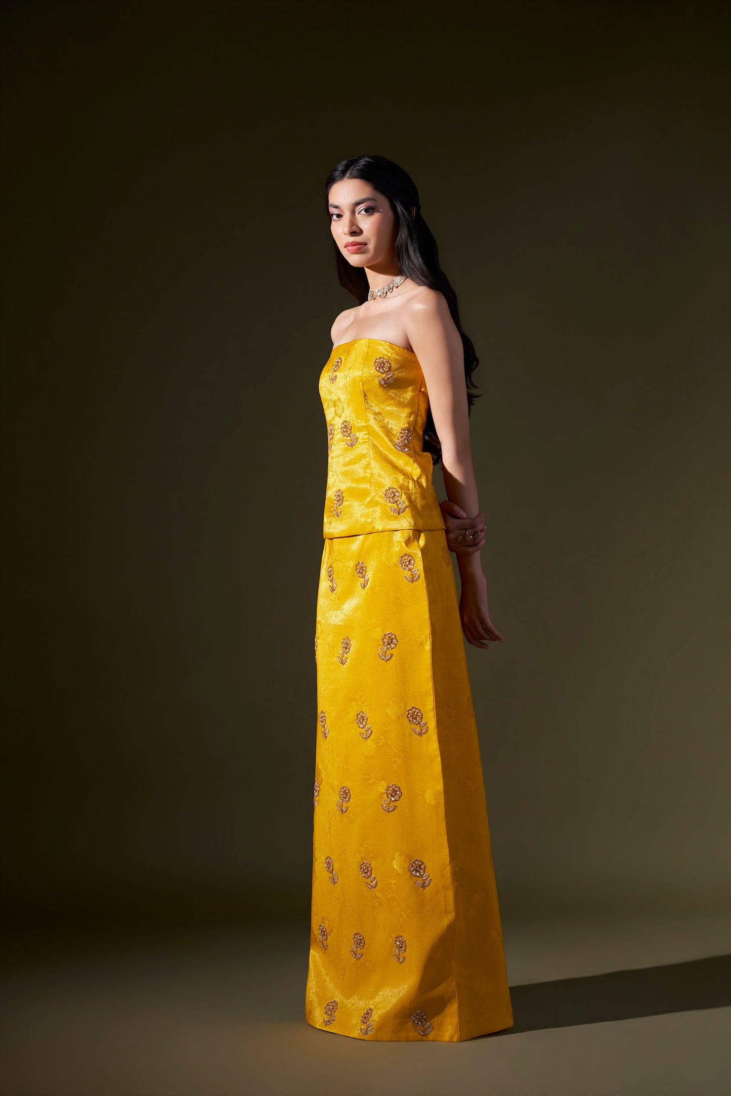 Yellow Embellished Co-ord Set
