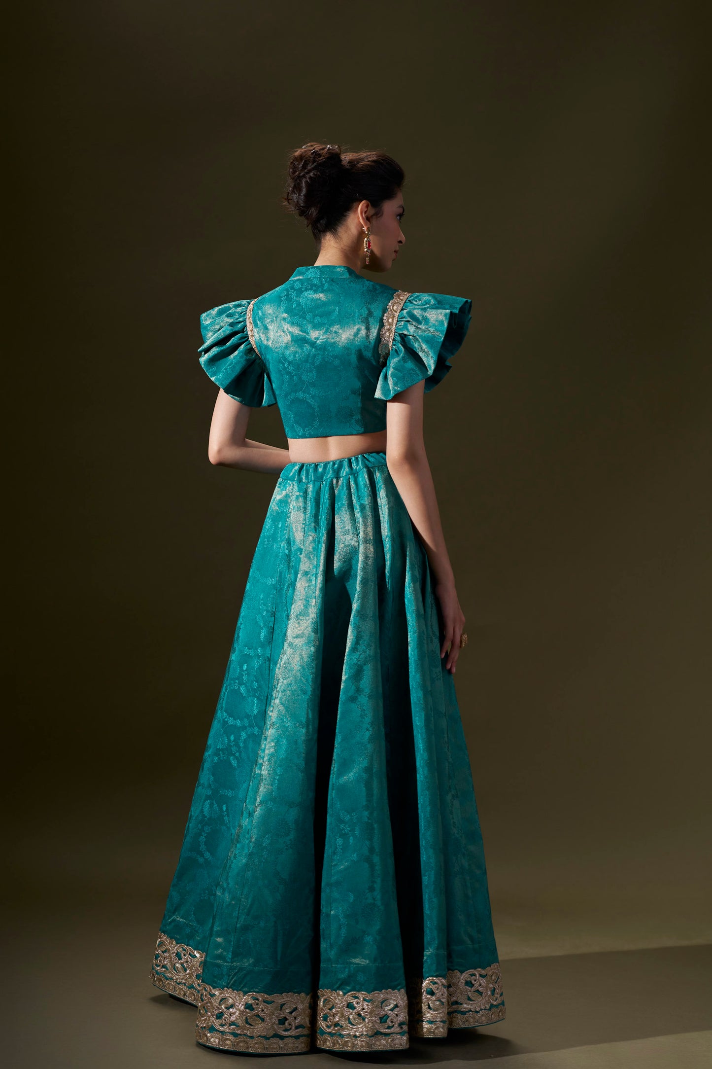 Teal Blue Top With Skirt