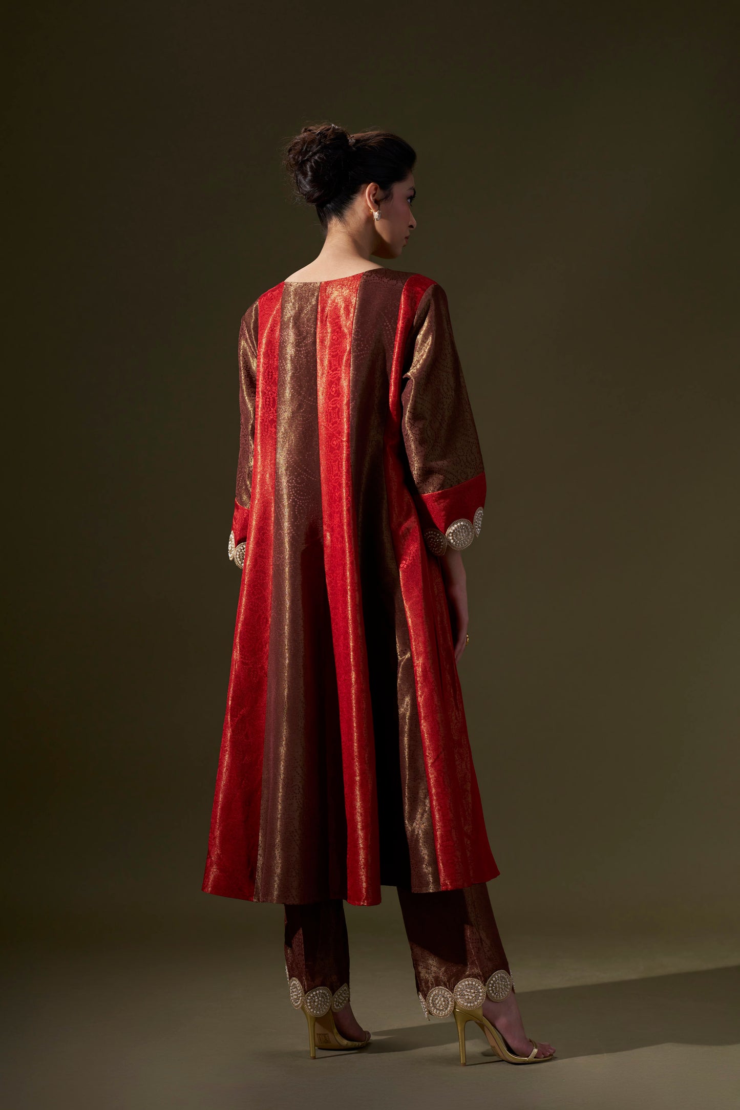 Red And Brown A-line Dress
