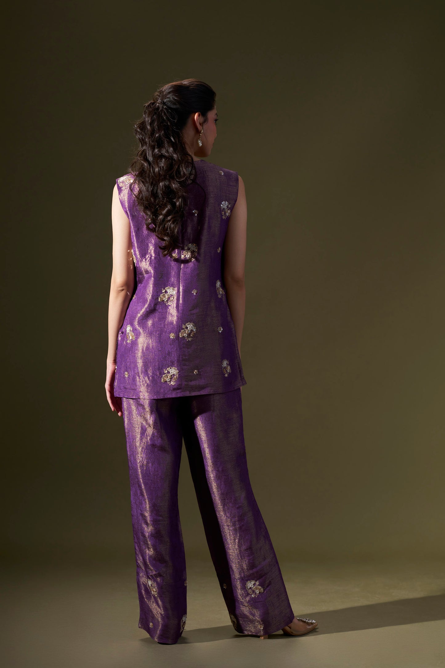 Purple Embellished Coord Set
