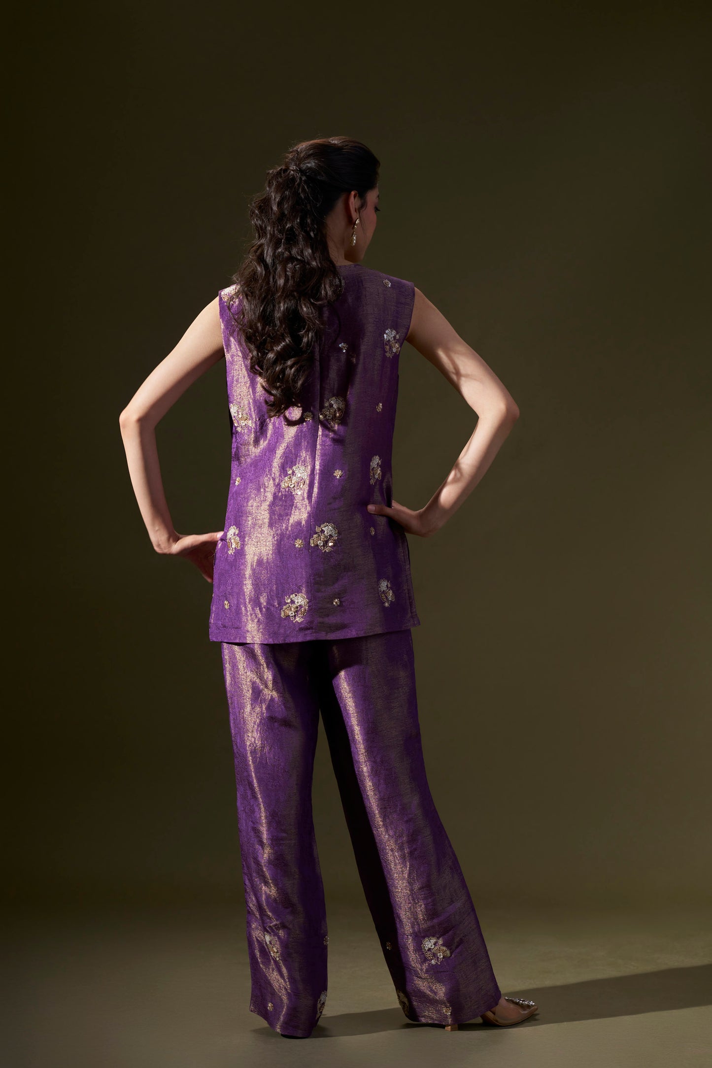 Purple Embellished Coord Set