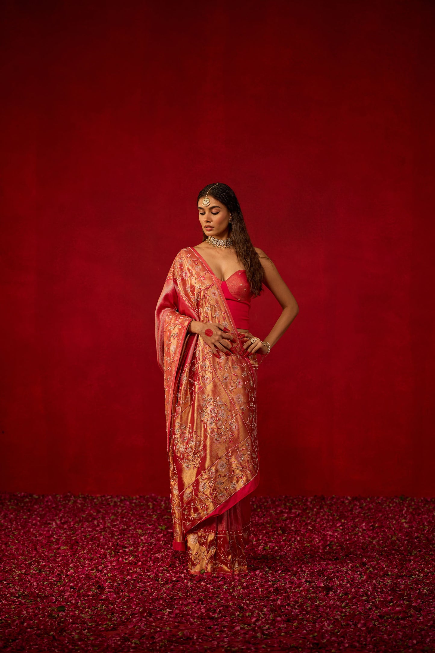 Maroon Jacquard Zari Saree