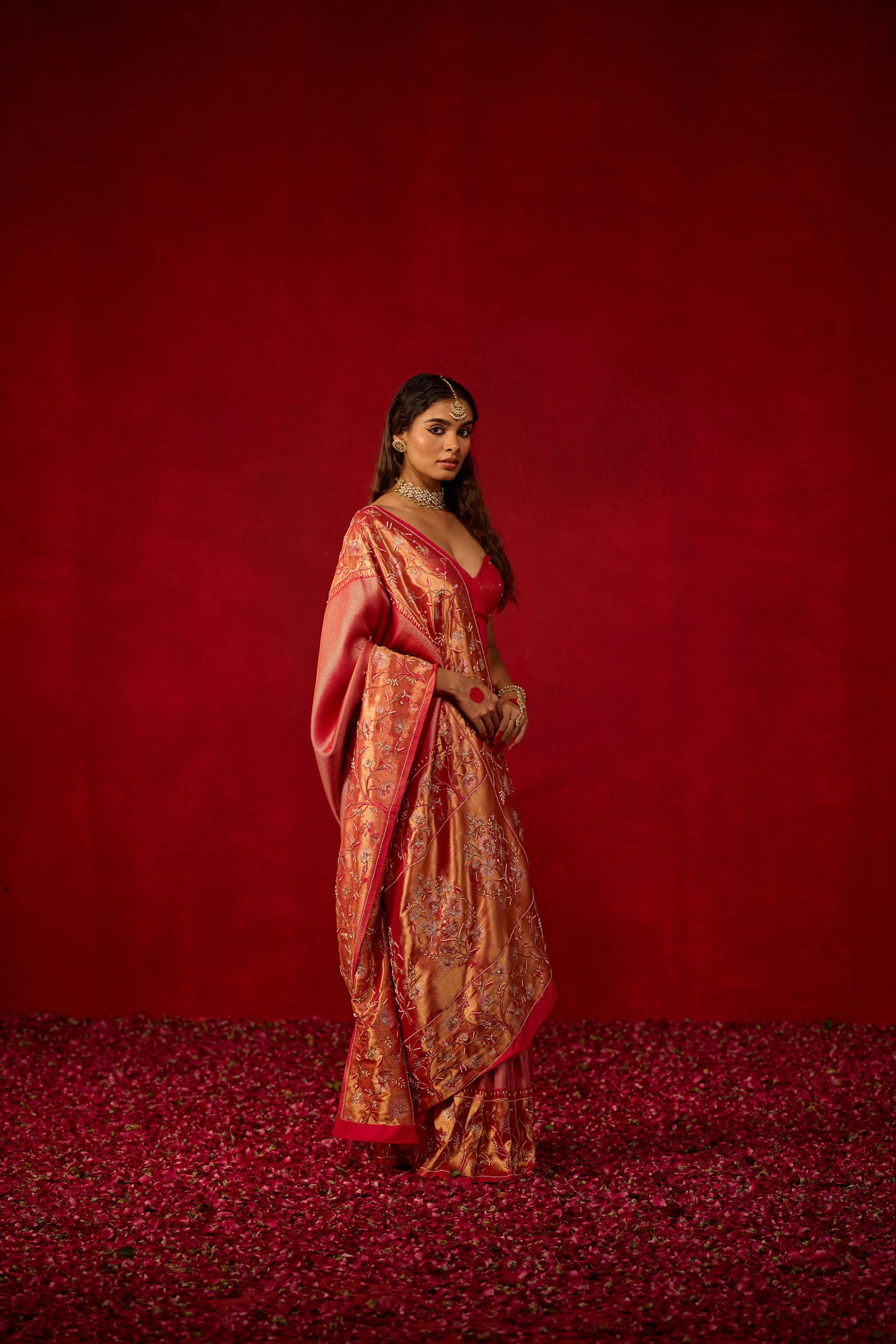 Maroon Jacquard Zari Saree