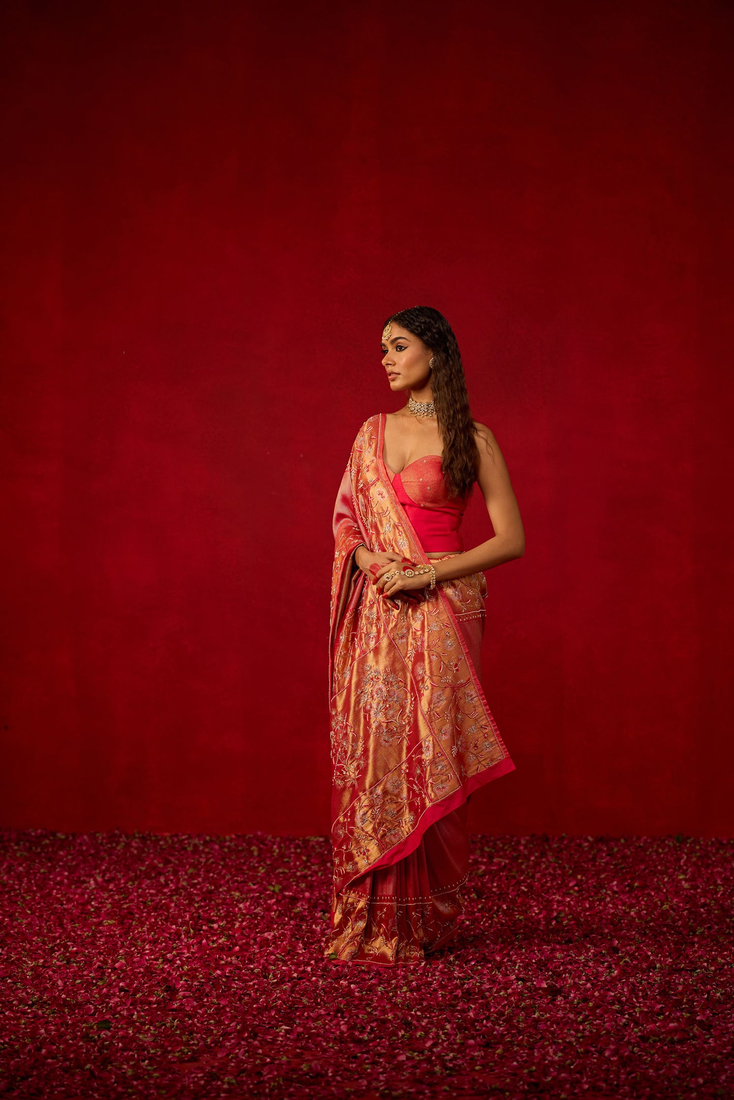 Maroon Jacquard Zari Saree