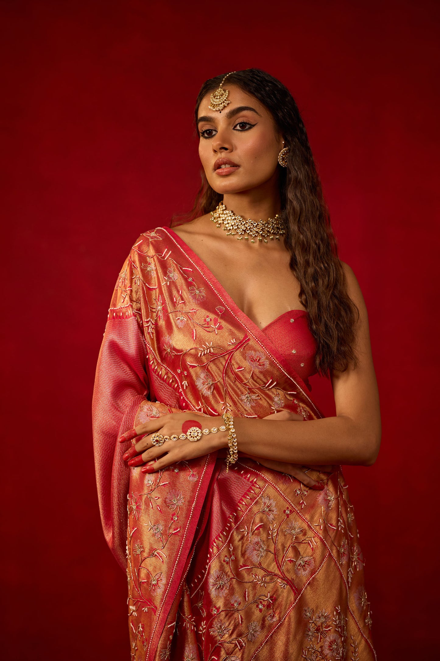 Maroon Jacquard Zari Saree