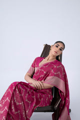 Hot Pink Banarasi Crush Saree