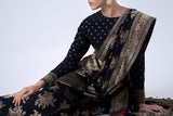 Black viscose saree with butta