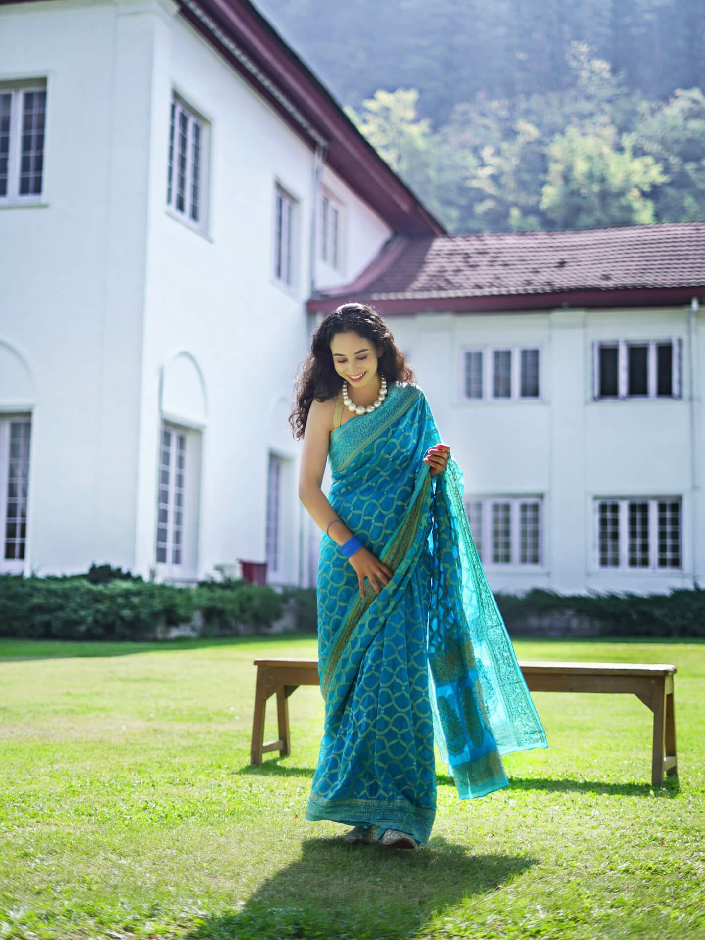 SHOBHA - MARINA BLUE ZARI VISCOSE SAREE