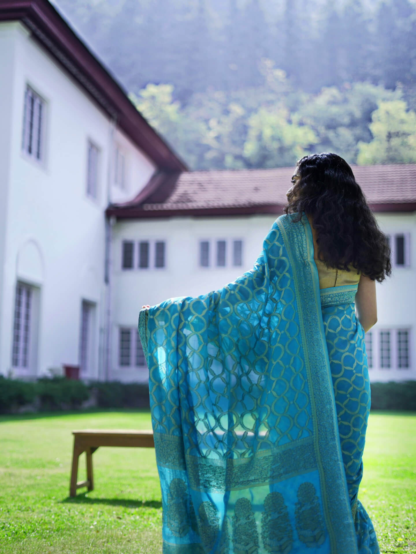 SHOBHA - MARINA BLUE ZARI VISCOSE SAREE