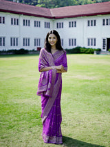 POOJA - VIOLET VISCOSE SAREE WITH SMALL BUTTIES