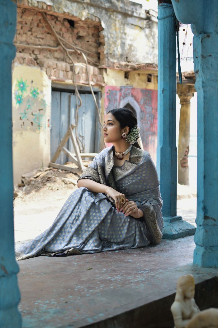 Sea green and Dark Green Jacquard Sarees