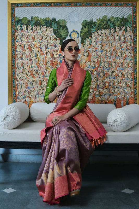 Silk Tissue Saree - Mrignayani