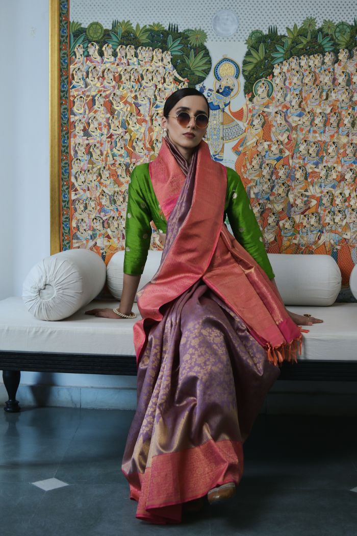 Silk Tissue Saree - Mrignayani
