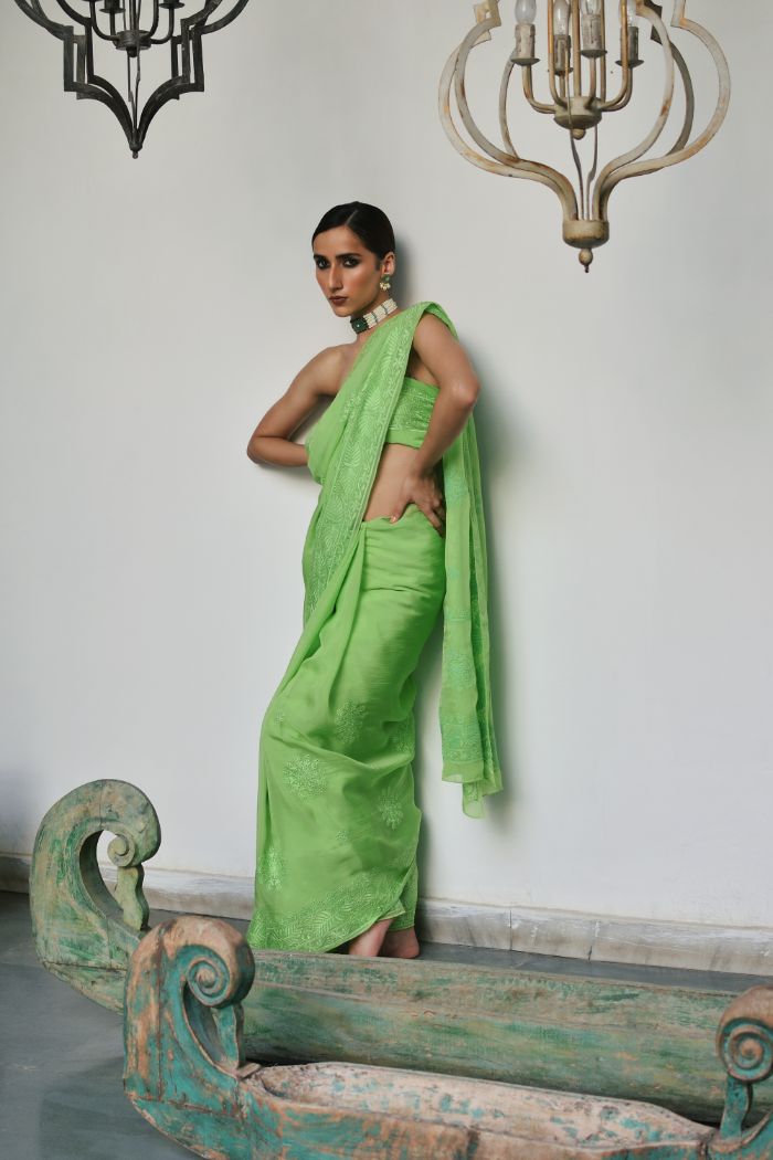 Organza Embroided Saree - Adah