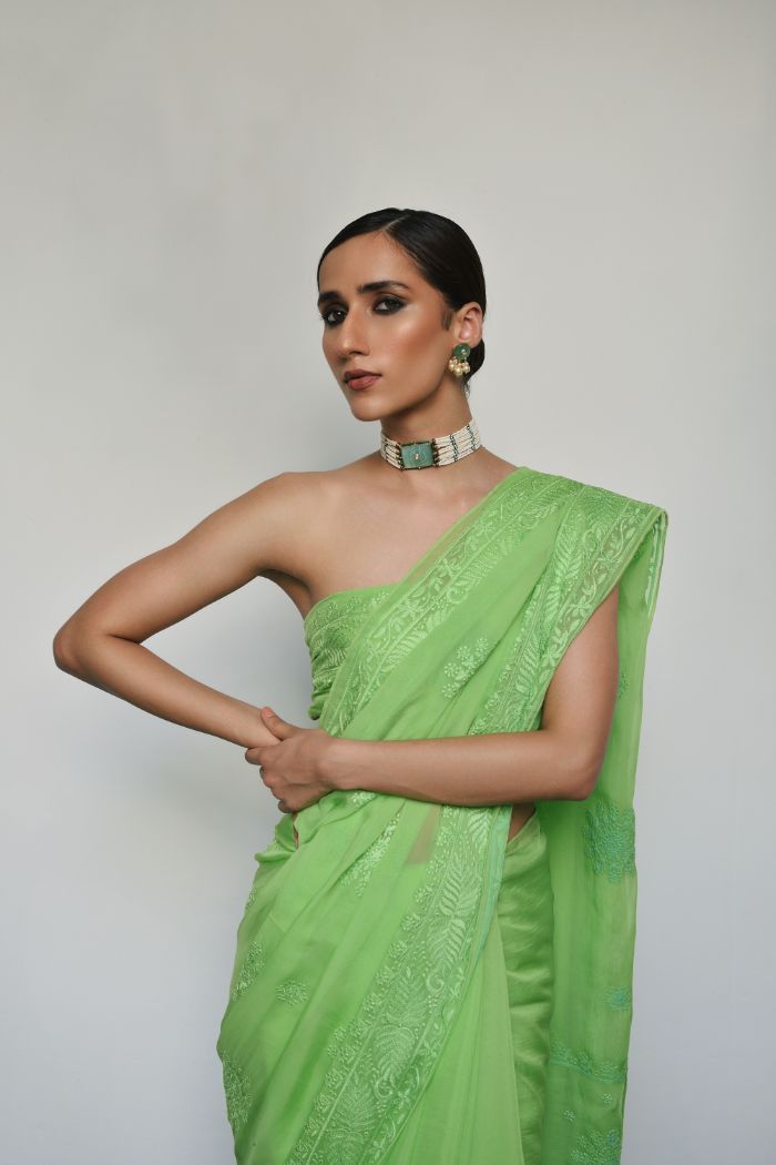 Organza Embroided Saree - Adah