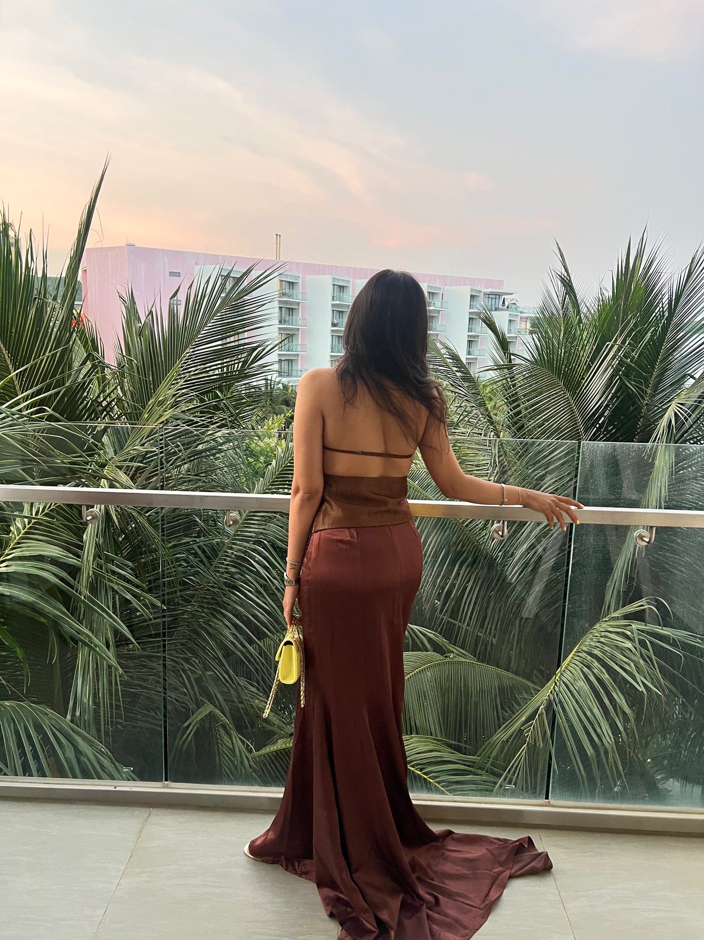 Brown Fishtail Skirt And Top