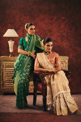 Emerald Royale Jacquard Saree