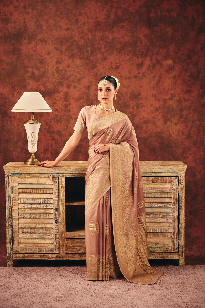 Opulent Cotton Viscose Jacquard Saree